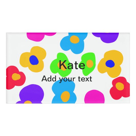 Rainbow flower pride liefde voeg naam tekst labtq naambadge (Voorkant)