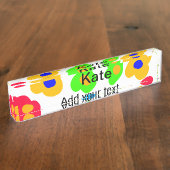 Rainbow flower pride liefde voeg naam tekst labtq naambordje (Zijkant)