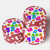 Rainbow flower pride liefde voeg naam tekst labtq poker chips (Opstapeling)