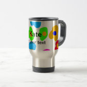 Rainbow flower pride liefde voeg naam tekst labtq  reisbeker (Voorkant rechts)