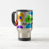 Rainbow flower pride liefde voeg naam tekst labtq  reisbeker (Voorkant links)