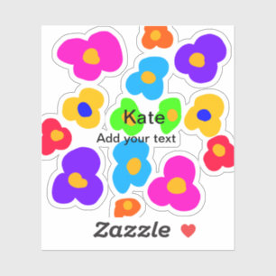Rainbow flower pride liefde voeg naam tekst labtq  sticker