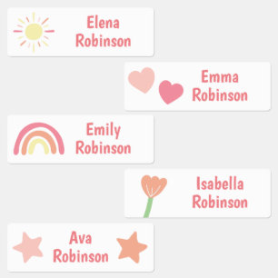 Rainbow Flower Star École Étiquettes de garderie