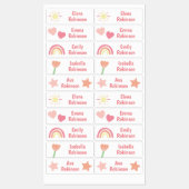 Rainbow Flower Star École Étiquettes de garderie (Feuille)