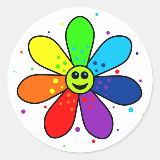 Rainbow Flower Stickers (Voorkant)