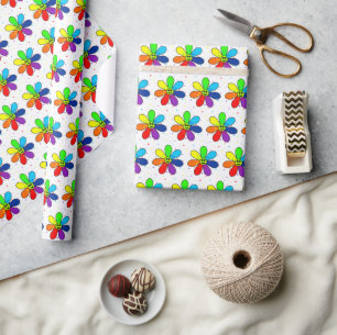 Rainbow Flower Wrapping Paper Cadeaupapier