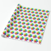 Rainbow Flower Wrapping Paper Cadeaupapier (Uitgerold)