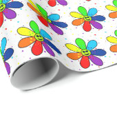 Rainbow Flower Wrapping Paper Cadeaupapier (Rol Hoek)