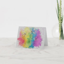 Rainbow Flowers Bedankkaart