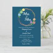 Rainbow Flowers Mme lesbian faire-part de mariage  (Debout devant)