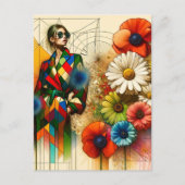 Rainbow  Flowers Mode schets Briefkaart (Voorkant)