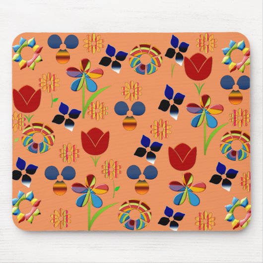 Rainbow Flowers Mousepad Muismat (Voorkant)