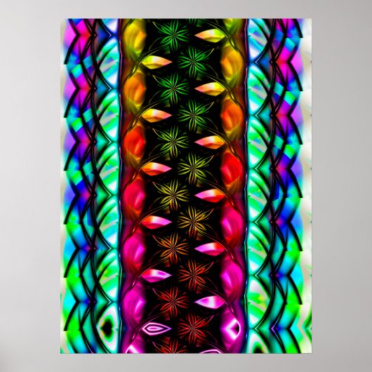 Rainbow Flowers Panel Poster (Voorkant)