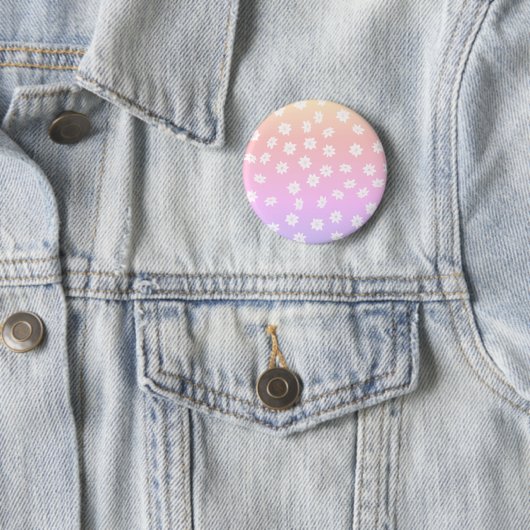 Rainbow Flowers Ronde Button 5,7 Cm (In situ)