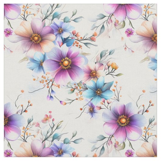 Rainbow Flowers Stof (Close Up)