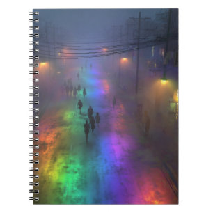 Rainbow Fog City Street Notitieboek
