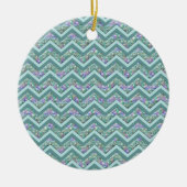 Rainbow Folie ZigZag Pattern Keramisch Ornament (Voorkant)