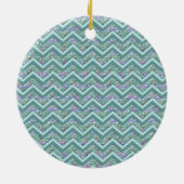Rainbow Folie ZigZag Pattern Keramisch Ornament (Achterkant)