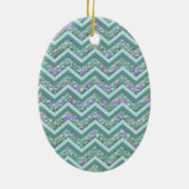 Rainbow Folie ZigZag Pattern Keramisch Ornament (Achterkant)