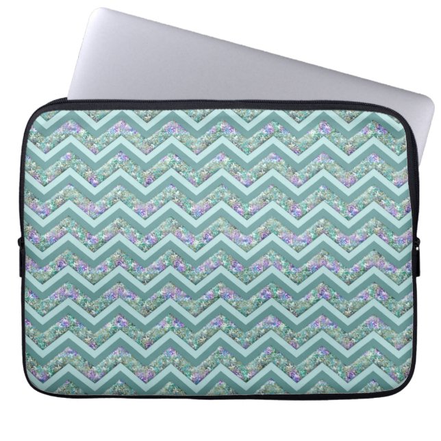 Rainbow Folie ZigZag Pattern Laptop Sleeve (Voorkant)