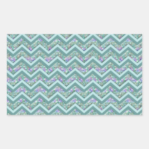 Rainbow Folie ZigZag Pattern Rechthoekige Sticker