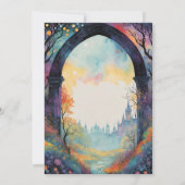 Rainbow Forest Castle Arch Pagan Handfasten Kaart (Achterkant)