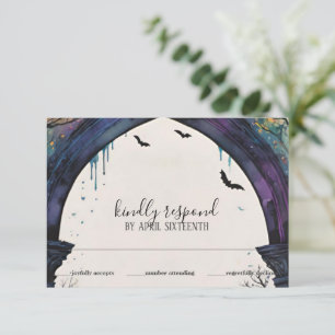 Rainbow Forest Castle Arch Pagan Handfasten RSVP Kaartje