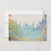 Rainbow Forest Castle Arch Pagan Handfasten RSVP Kaartje (Achterkant)