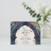 Rainbow Forest Castle Arch Pagan Handfasten Save The Date (Staand voorkant)