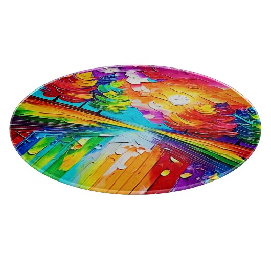 Rainbow Forest Sunset Dreams Snijplank (Hoek)