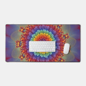 Rainbow Fractal Dahlia Bloom Abstract Bureaumat (Keyboard & Muis)