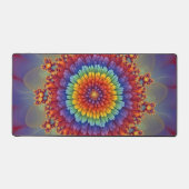Rainbow Fractal Dahlia Bloom Abstract Bureaumat (Voorkant)