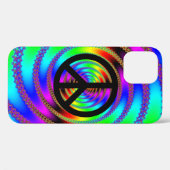 Rainbow Fractal en Black Peace Symbol Case-Mate iPhone Case (Achterkant (horizontaal))