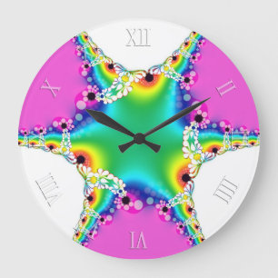 Rainbow Fractal Lace Dream Wall Clock Grote Klok