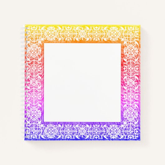 Rainbow Framed Kleurrijke Bewerkbare Boho Notitieboek (Voorkant)