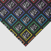 Rainbow Framed Musical Squares Black Tissuepapier (Detail)