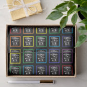 Rainbow Framed Musical Squares Black Tissuepapier (Geschenk)