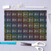 Rainbow Framed Musical Squares Black Tissuepapier (Craft)