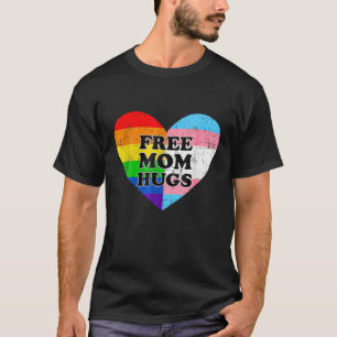 Rainbow Free Mam Hugs Transgender Flag Heart LGBT T-shirt