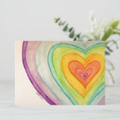 Rainbow Friendship Hearts Invitation ou invitation (Debout devant)