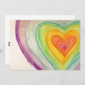 Rainbow Friendship Hearts Invitation ou invitation (Devant / Derrière)
