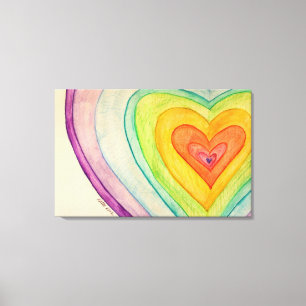 Rainbow Friendship Hearts Peintures d'art en toile