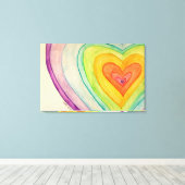Rainbow Friendship Hearts Peintures d'art en toile (Insitu (Plancher de Bois))