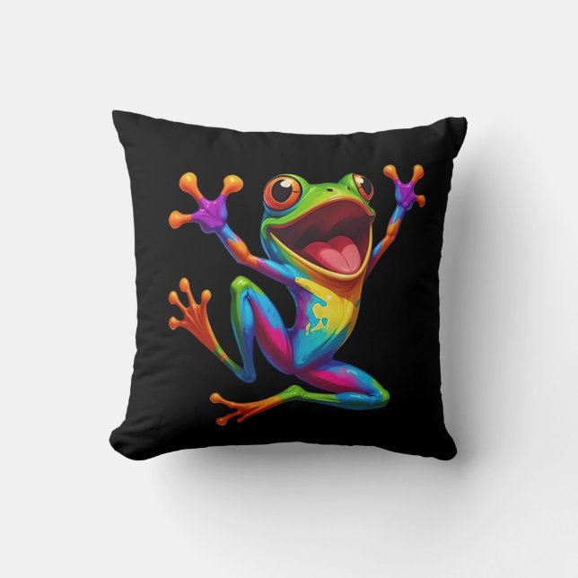Rainbow Frog  Kussen (Voorkant)