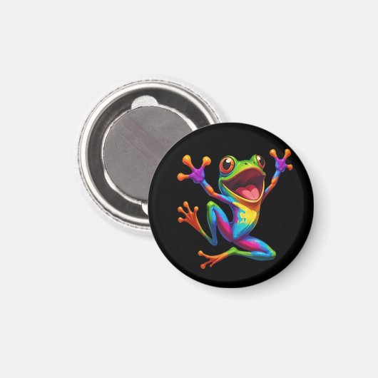 Rainbow Frog Magneet (Voorkant / Achterkant)