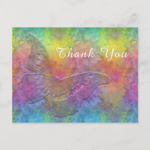 [Rainbow Frost] Meerkleurige Tie-Dye met Vlinder Briefkaart