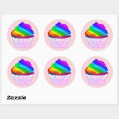 Rainbow Frosting Cupcake Ronde Sticker (Vel)