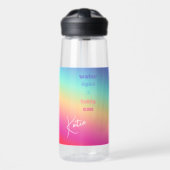 Rainbow Fun Chug, naam + 5 aangepaste teksten 25 o Waterfles (Voorkant)