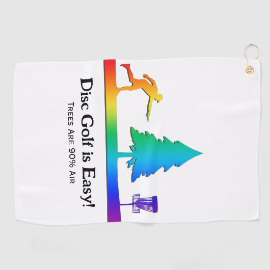 Rainbow Funny Disc Golf Putting Tree Obstakel Golfhanddoek (Horizontaal)
