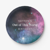 Rainbow Galaxy Birthday Papieren Bordje (Voorkant)